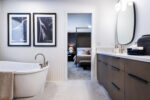 Designer ensuite with soaker tub and tile shower