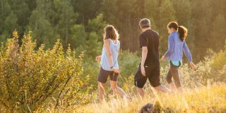 Livingston family-hiking-rockland-park-calgary-brookfield-residential